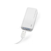 SBS Carica batterie portatile per smartphone e cellulari con torcia, colore bianco
