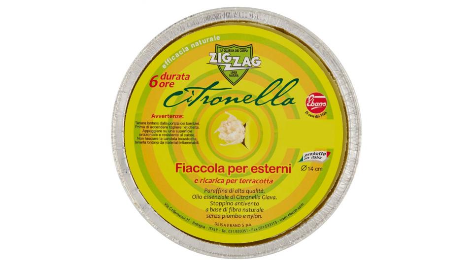 Zig Zag Fiaccola per esterni e ricarica per terracotta citronella diametro