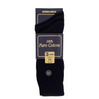 Esselunga Calze lunghe a costine, 100% puro cotone, 3 paia 11(41 e