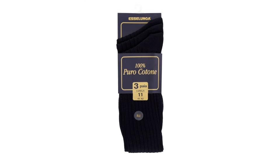 Esselunga Calze lunghe a costine, 100% puro cotone, 3 paia 11(41 e