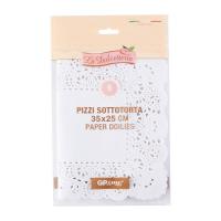 La Dolcetteria Pizzo sottotorta in carta, forma rettangolare, misura 25x35 cm