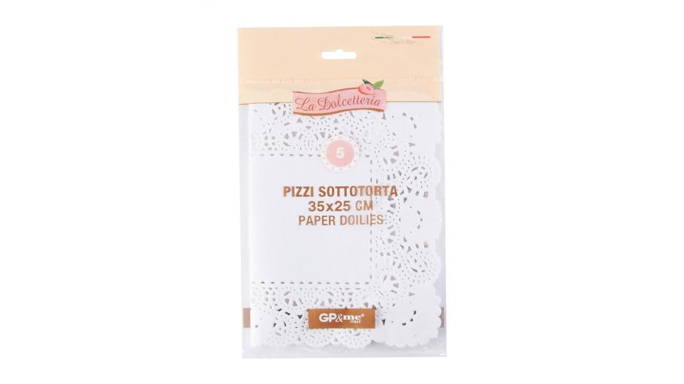 La Dolcetteria Pizzo sottotorta in carta, forma rettangolare, misura 25x35 cm