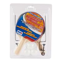Playset 2 racchette tennis da tavolo con 3 palline e rete da