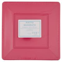 Piatto quadrato monouso fucsia mis. 23x23 cm