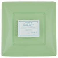 Piatto quadrato monouso verde mis. 23x23 cm