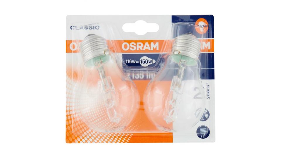 Osram Classic Halogen Lampadina alogena, E27, 116W (=150W)