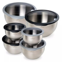 Ciotola in acciaio inox con coperchio in plastica