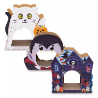 Cuccia tiragraffi per gatti a tema Halloween