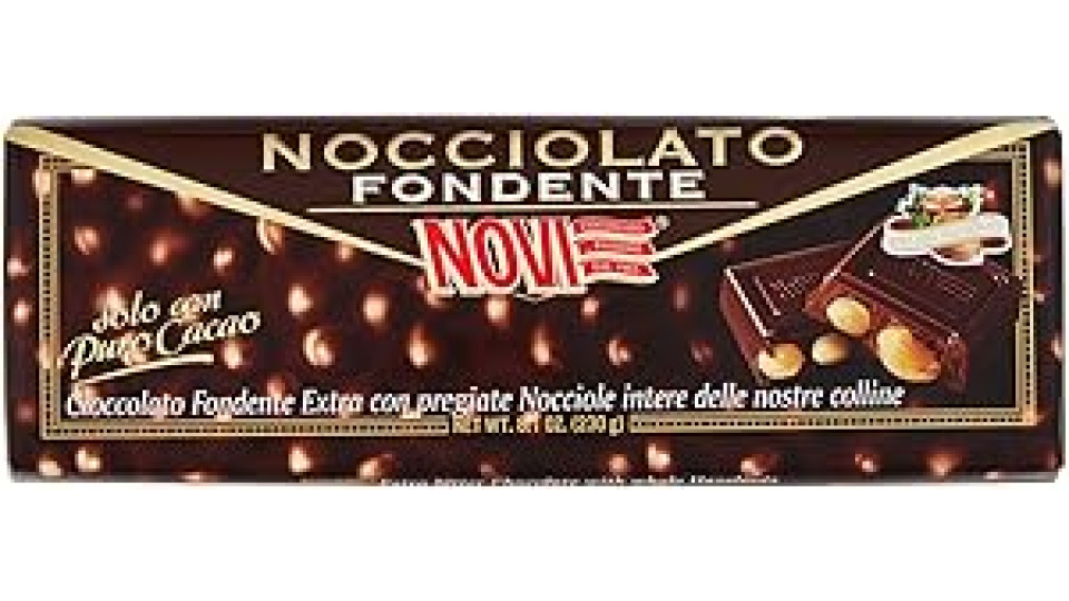 Novi - Nocciolato Fondente, Cioccolato Fondente con Nocciole Intere