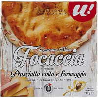 Focaccia farcita al prosciutto cotto e formaggio con olio extra d'oliva U! Confronta & Risparmia