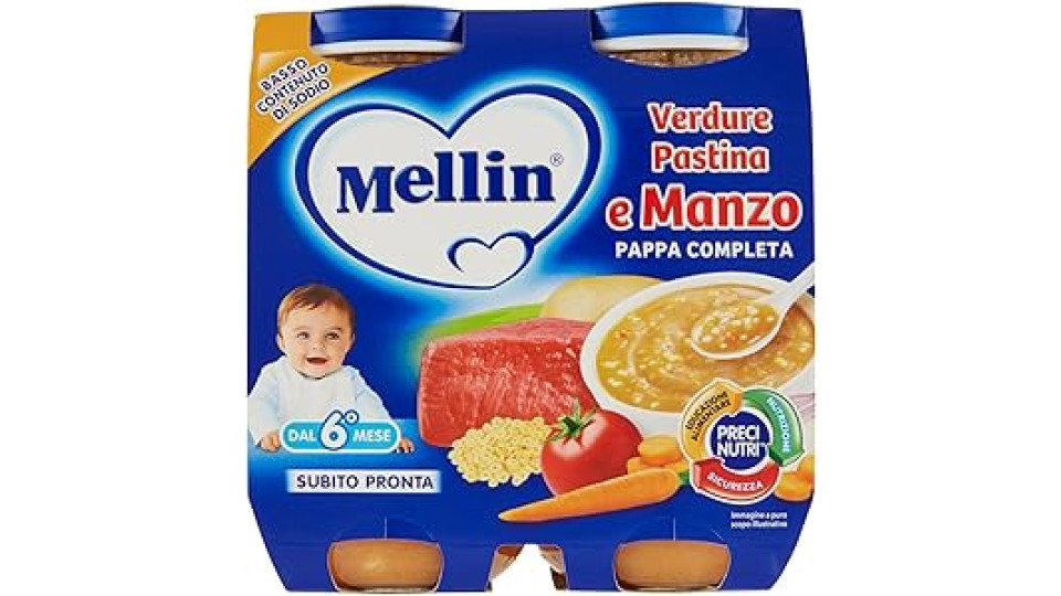 Mellin, Pappa Completa verdure pastina e manzo