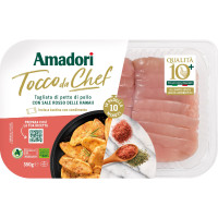 Amadori Tagliata di petto di pollo Qualità 10+ con sale rosso delle Hawaii - Tocco da Chef - 350 g