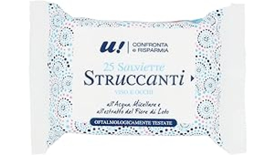 25 SALVIETTE STRUCCANTI VISO E OCCHI U! Confronta & Risparmia