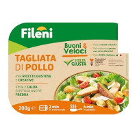 Fileni - Tagliata di Pollo 200 g - Pollo 100% Italiano Allevato Senza Uso di Antibiotici - Buoni & Veloci - Piatto Versatile - Ideale Calda