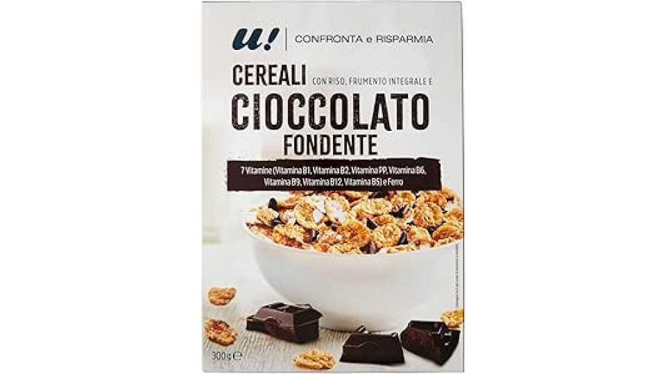 CEREALI MULTIGRANO CON CIOCCOLATO FONDENTE U! Confronta & Risparmia