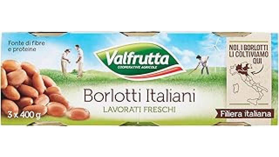 Valfrutta - Fagioli Borlotti Da Fresco, 3 X 400 G