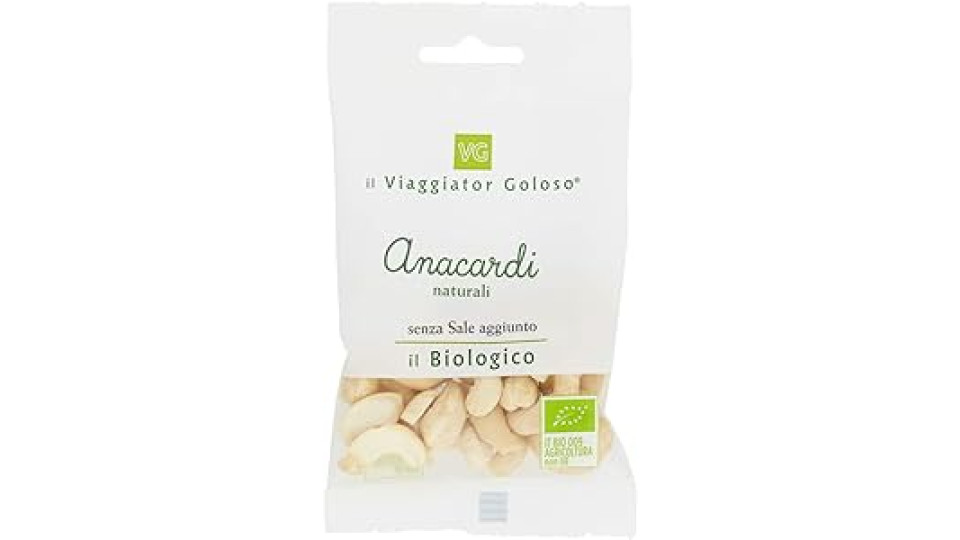 ANACARDI NATURALI Senza Sale Aggiunto il Viaggiator Goloso il Biologico 30g