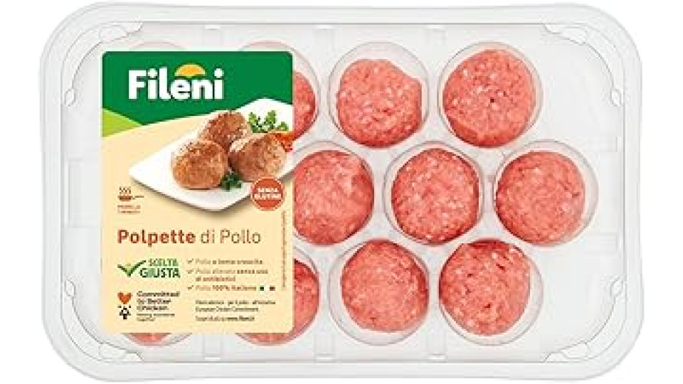 Fileni - Polpette di Pollo 240 g - Pollo 100% Italiano Allevato Senza Uso di Antibiotici - Senza Glutine - Da Gustare come...