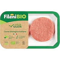 Fileni - Hamburger di Pollo Bio - 200 g - Pollo Biologico - Carne 100% Italiana - Gusto Autentico - Vassoio realizzato in cartoncino Riciclabile.