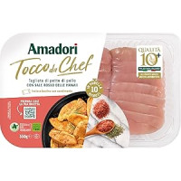 Amadori Tagliata di petto di pollo Qualità 10+ con sale rosso delle Hawaii - Tocco da Chef - 350 g
