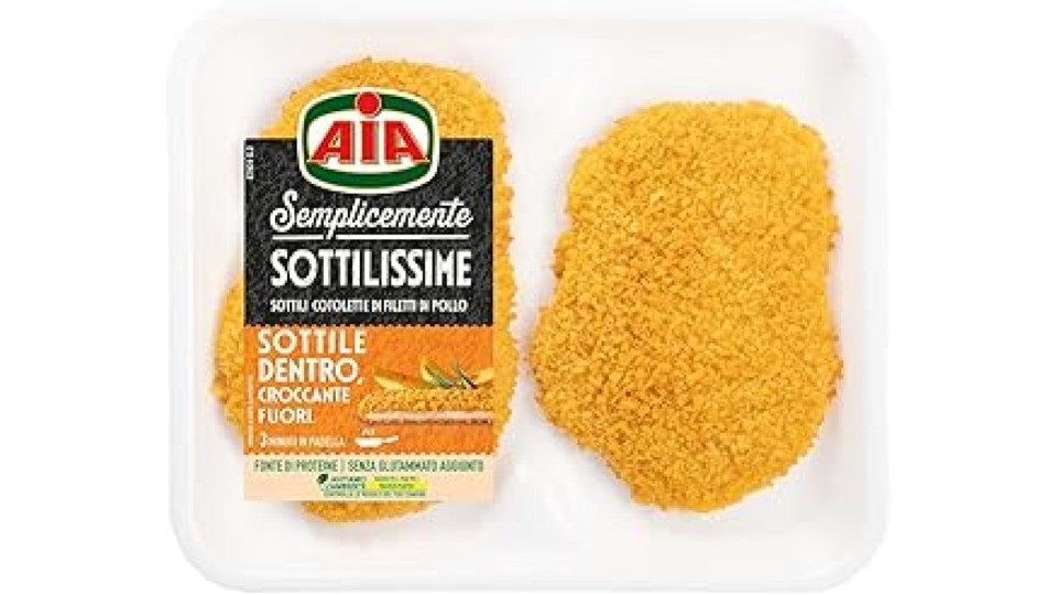 AIA Sottilissime Cotolette di Filetti di Pollo Panate 140g