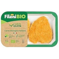 Fileni - Cotoletta di Pollo Bio 220 g - Pollo Biologico 100% Italiano - Vasssoio in cartoncino Riciclabile