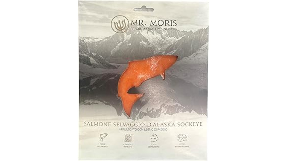 Salmone Selvaggio D'Alaska Sockeye Affumicato Premium Mr. Moris® 100g