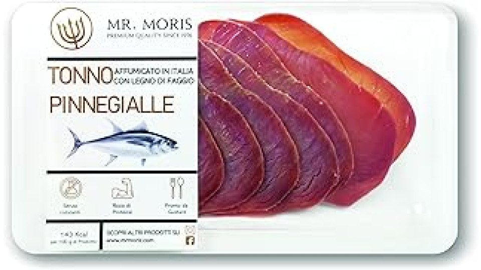 Tonno Pinnegialle Affumicato Premium Mr. Moris® | Affumicato in Italia | Vaschetta ATM 100g