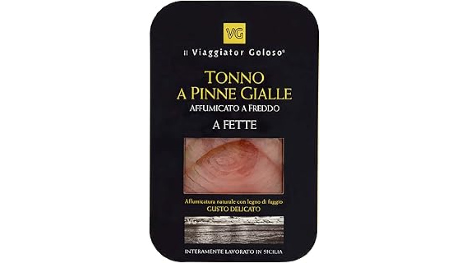 TONNO A PINNE GIALLE Affumicato a Freddo a Fette il Viaggiator Goloso 80g