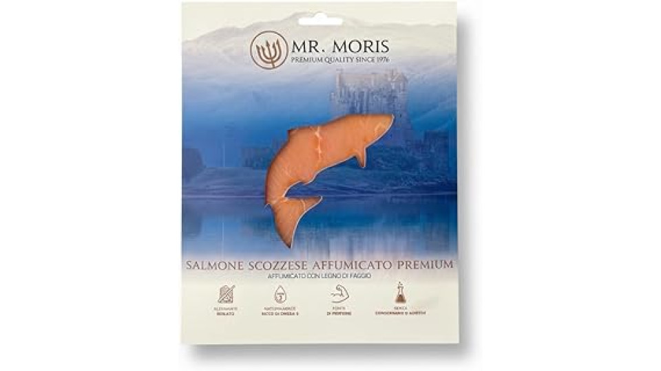 Salmone Scozzese Affumicato Premium Mr. Moris® Kosher 100g in Astuccio
