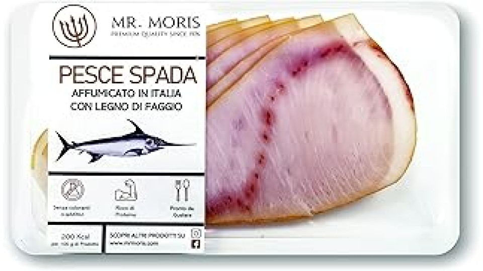 Pesce Spada Affumicato Premium Mr. Moris® | Affumicato in Italia | Vaschetta ATM 100g