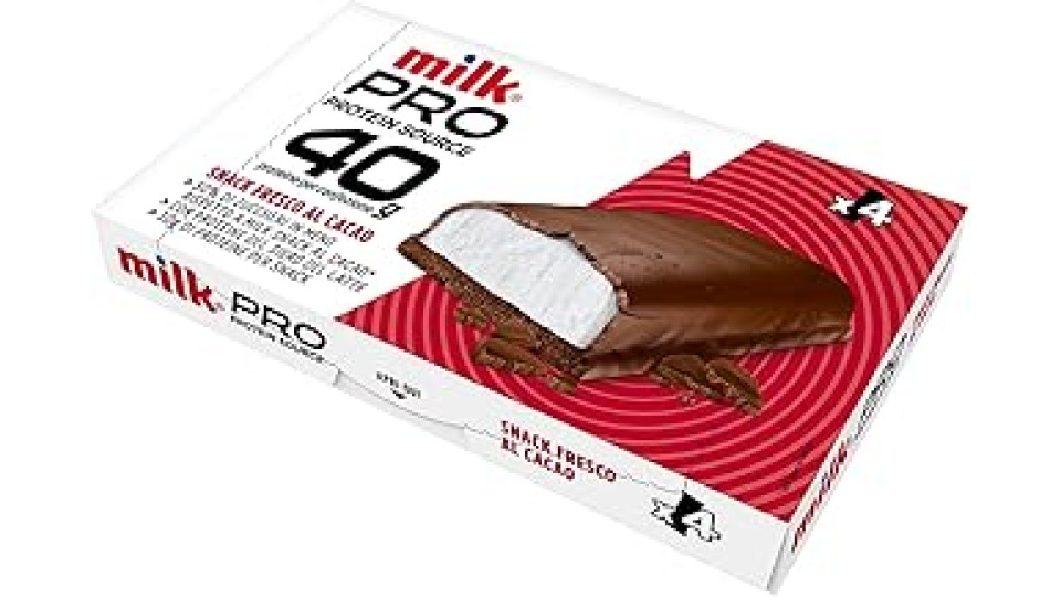 Milk Snack Fresco al Cacao Milk PRO Ricco in Proteine - Merenda Proteica di Pan di Spagna Ricoperto di Cioccolato