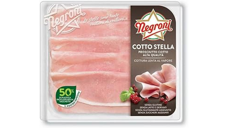 Negroni Cotto Stella Prosciutto Cotto Alta Qualità 110g