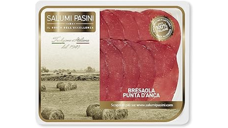 Salumi Pasini® Bresaola Punta d'Anca Vaschetta Preaffettato 70g