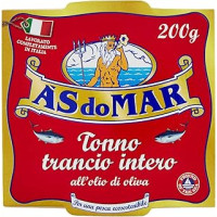 Asdomar Trancio Intero di Tonno all' Olio di Oliva, 200g