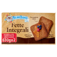 Mulino Bianco Fette Biscottate Integrali Ricche di Fibre 2 pacchi 630g