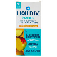 Liquid I.V. Sugar-Free Mix di Elettroliti e Vitamine in Polvere Mango e Ananas Stick 10x10g