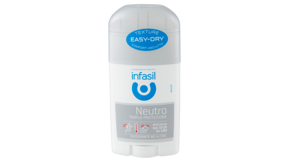 Infasil - Deodorante No Alcool, Neutro Tripla Protezione - 