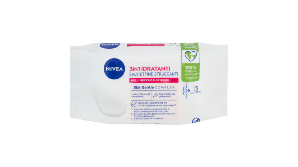 Nivea Salviettine Struccanti 3-in-1 Delicate Pelli Secche e Sensibili