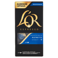 L’OR Espresso caffè Decaffeinato Ristretto - Intensità 9 - Capsule in Alluminio compatibili con macchine Nespresso®* - Confezione da