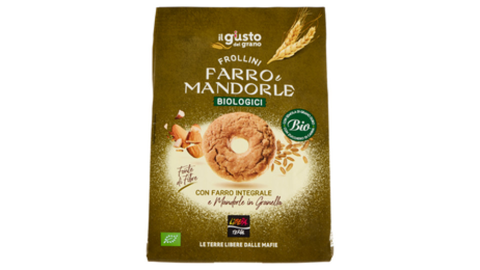 Libera Terra Il giusto gusto del grano Frollini all'Arancia con Fave di Cacao Biologici