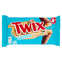 Twix Snack al Cioccolato con Caramello Salato, 4 Barrette x 46g