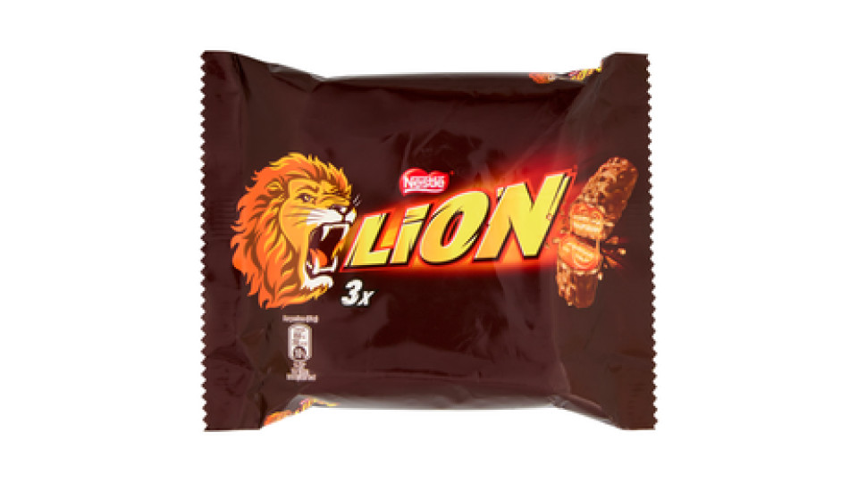 NESTLÉ LION Snack con wafer toffee e cereali ricoperti di cioccolato al latte 3 snack da