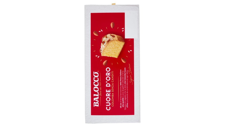 Balocco Colomba cuore d'oro senza canditi