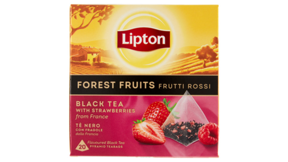 Lipton Frutti Rossi Tè Nero con Fragole 20 Pyramid Teabags 30 g