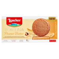 Loacker Tortina Peanut Butter Wafer ricoperto di cioccolato al latte con crema alle arachidi 21gx3