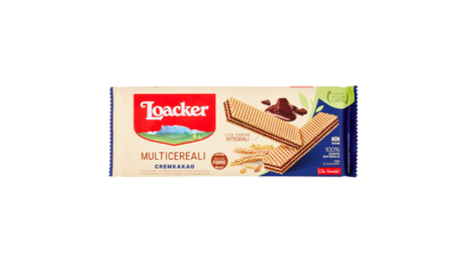 Loacker Wafer Multicereali Cremkakao con farro, grano e avena con crema al cacao wafers 175g
