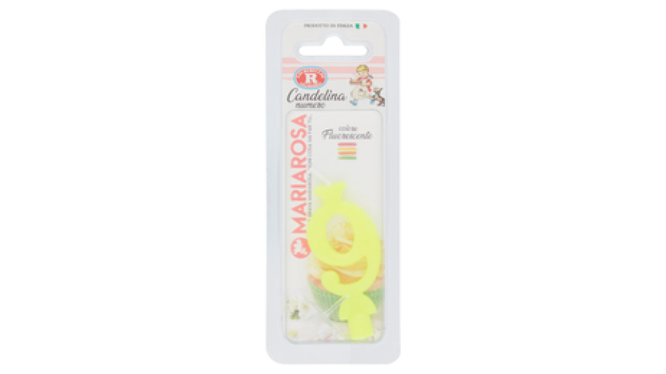 Mariarosa Candelina numero fluorescente giallo