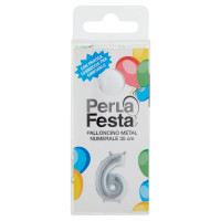 PerLa Festa Palloncino Metal Numerale 35 cm Palloncino mylar n.6 1 pz