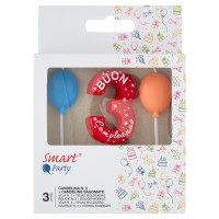 Smart Party Candelina N. 3 + Candeline Sagomate 3 pz